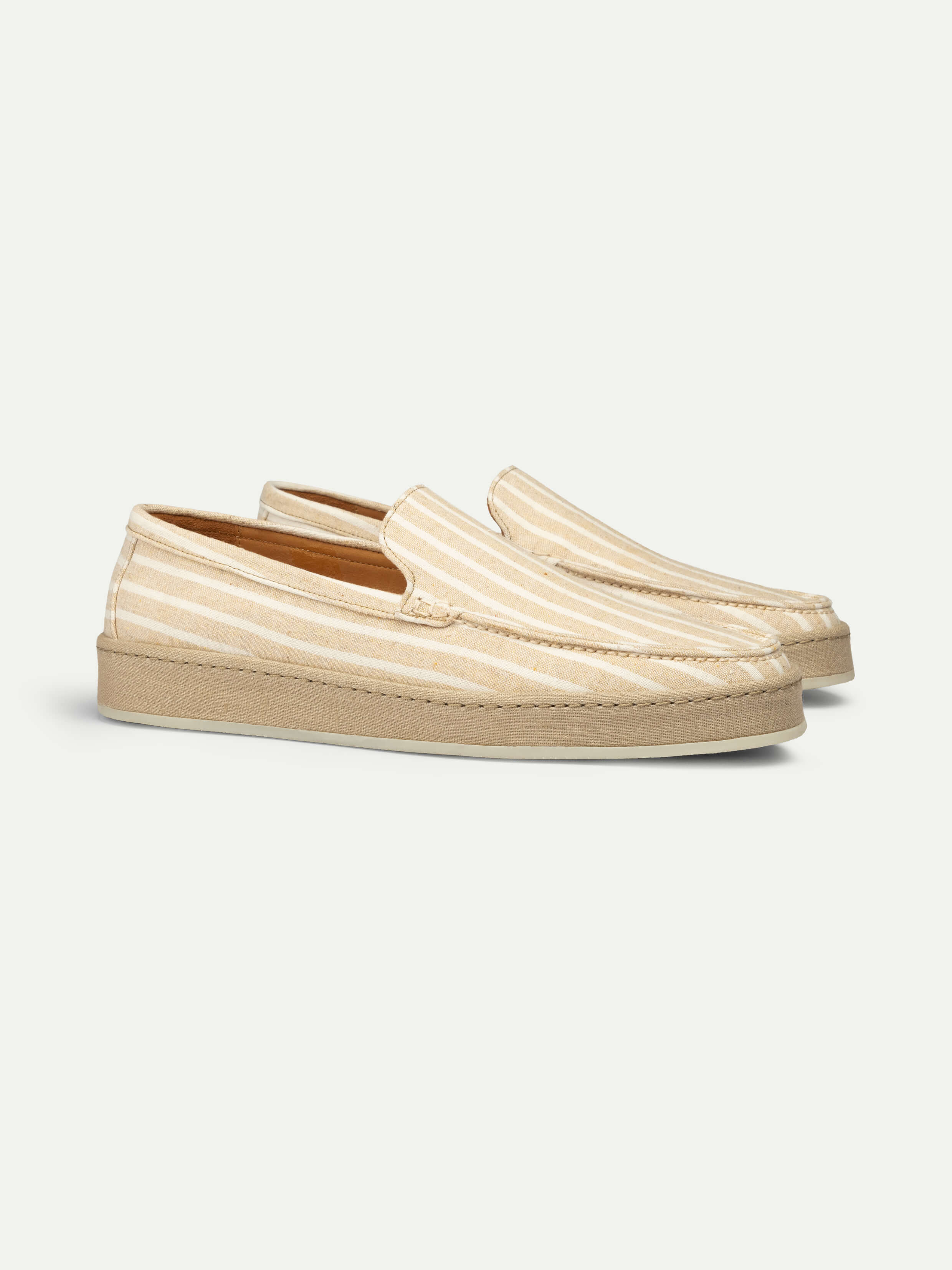 Yellow Striped Linen Voyager Loafer – Positano Life