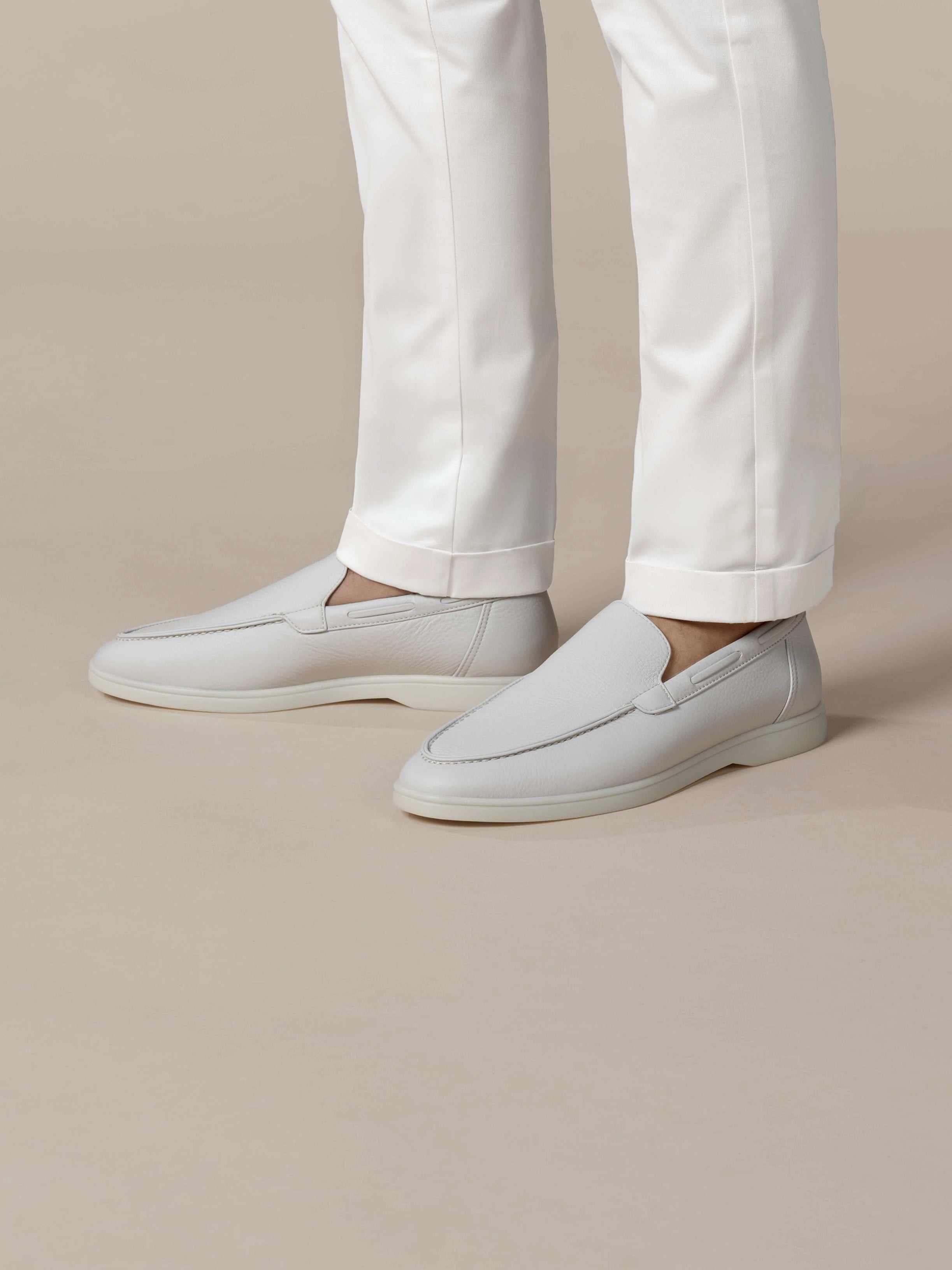 Classic Grey Grain Yacht Loafers – Positano Life