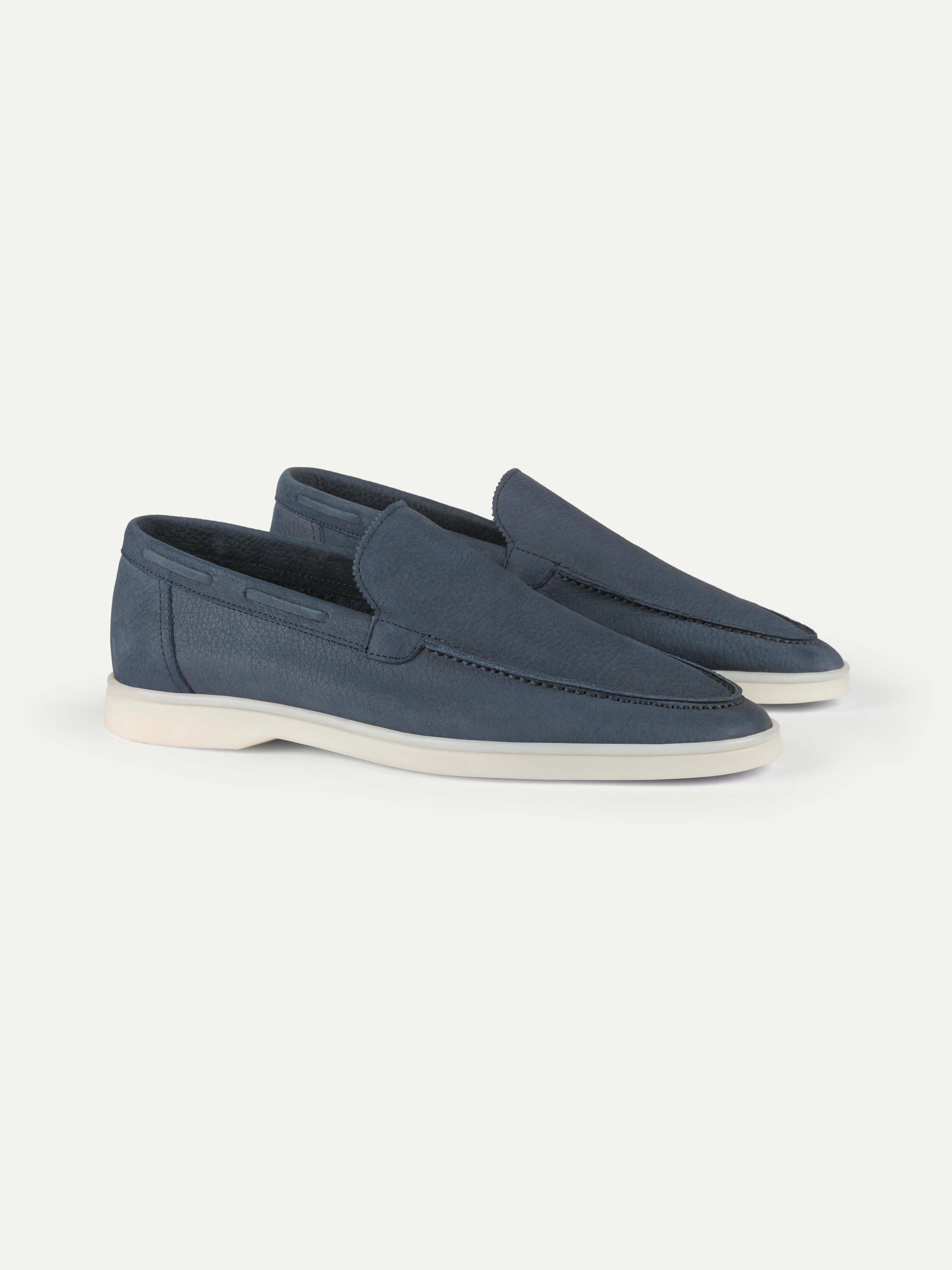 Steel Blue Nubuck Yacht Loafers – Positano Life