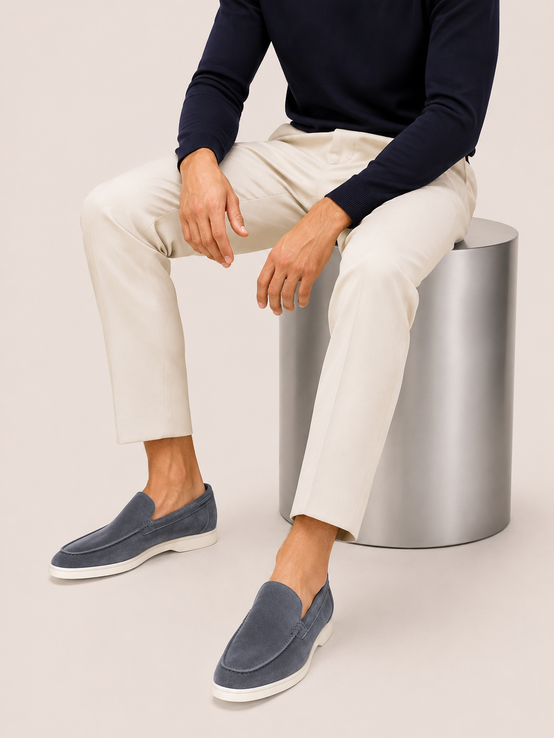 Moreno Suede Loafer Dark Gray – Positano Life