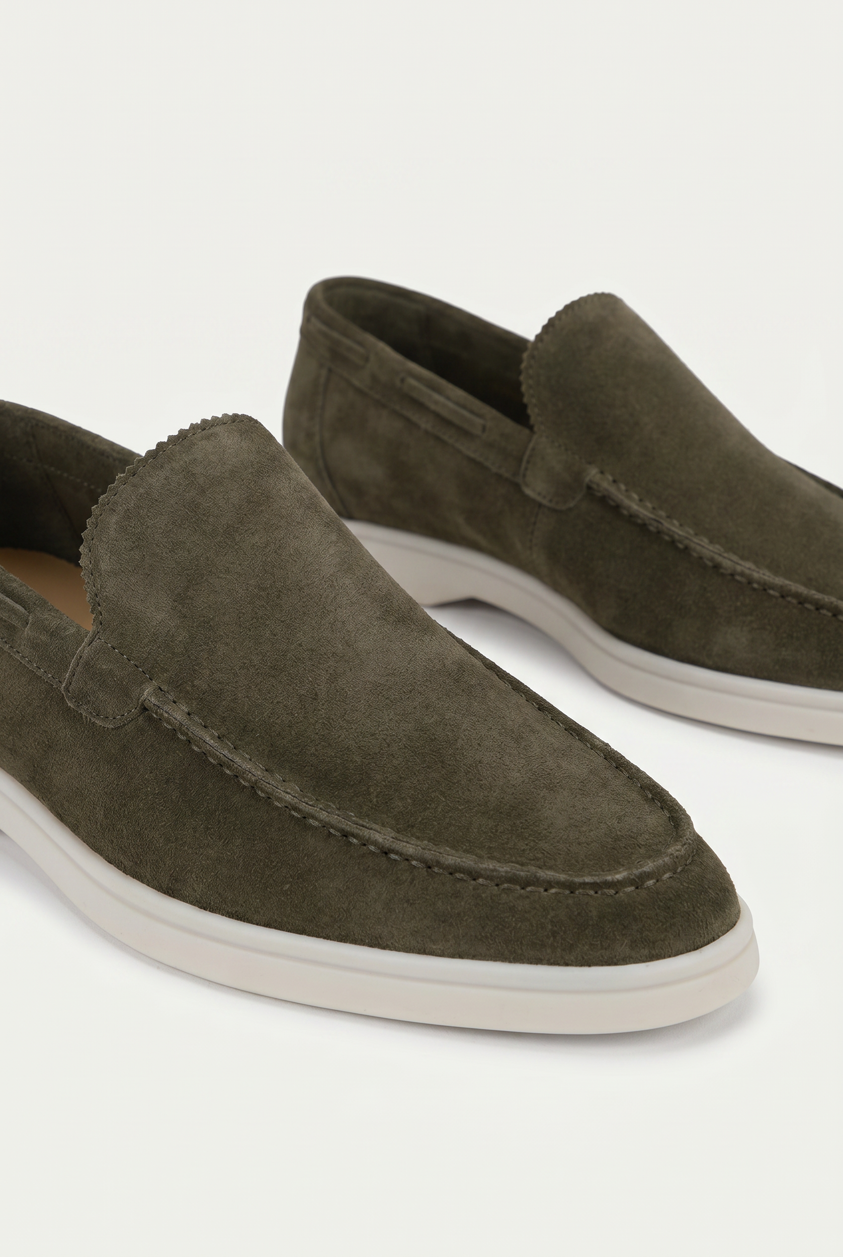 Moreno Classic Suede Loafer Olive – Positano Life