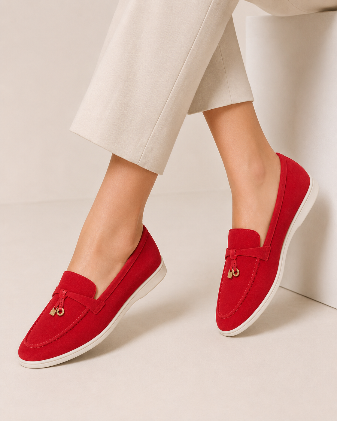 Lady Wine Red Buckle Loafer – Positano Life