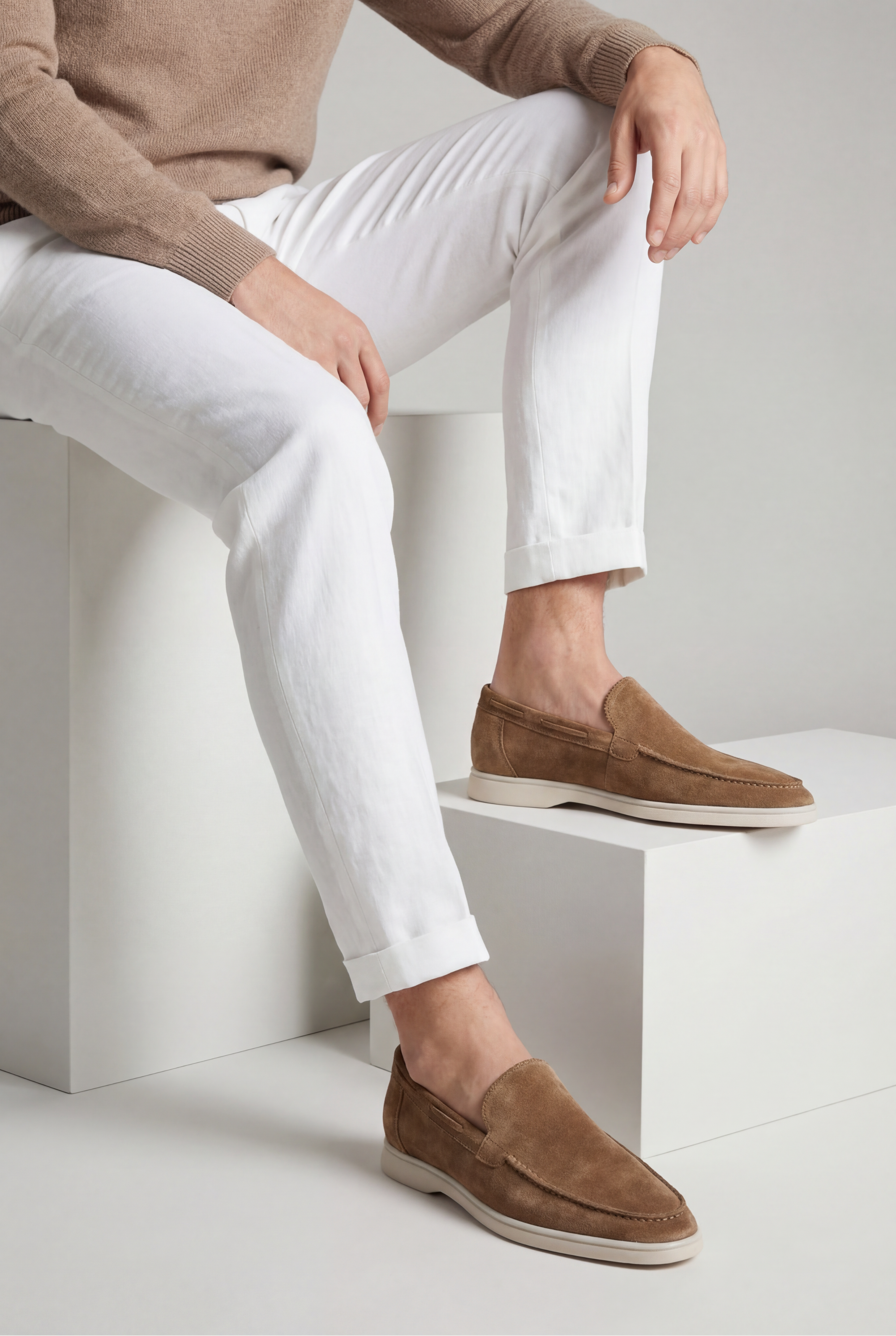 Moreno Classic Suede Loafer Desert – Positano Life