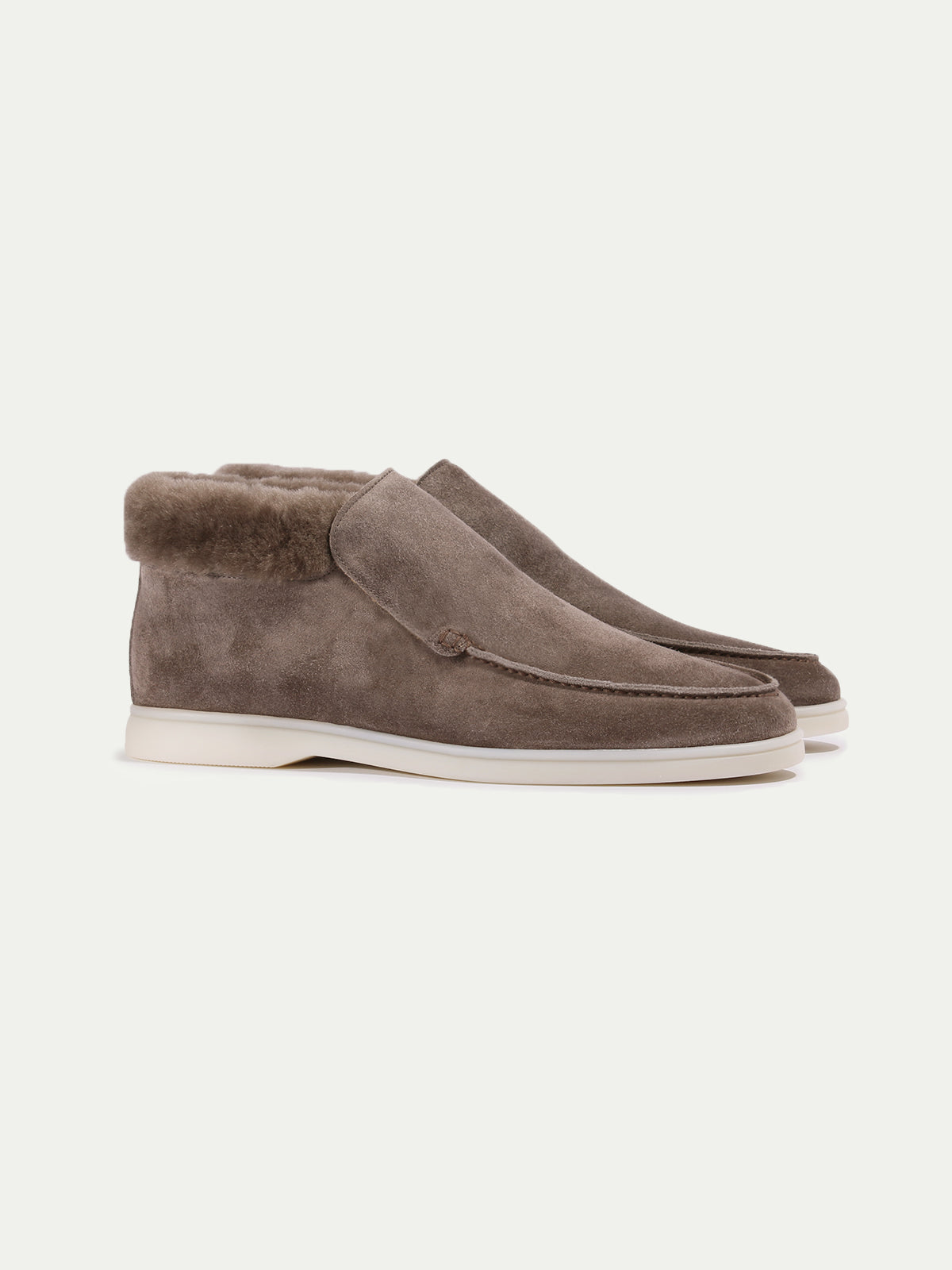 Ash Grey City Loafer with Shearling – Positano Life