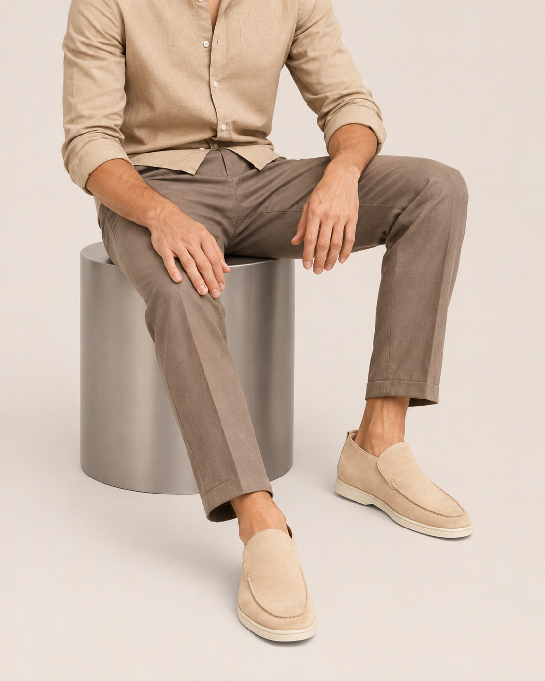 Moreno Suede City Loafer Khaki – Positano Life