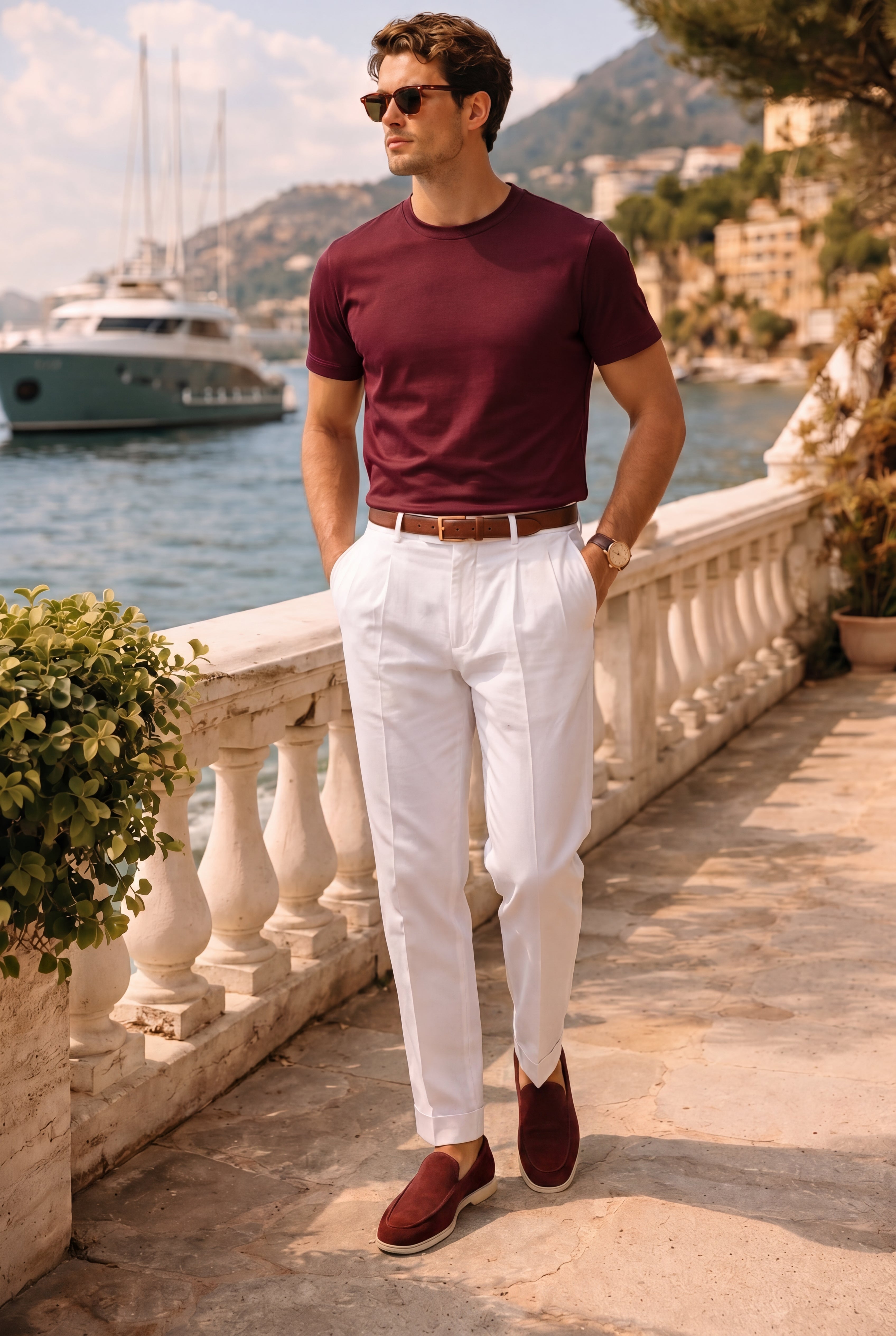 Moreno Classic Suede Loafer Burgundy – Positano Life