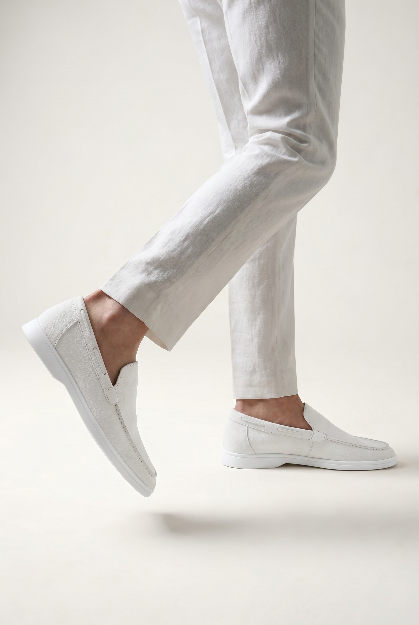 Moreno Suede Loafer White – Positano Life