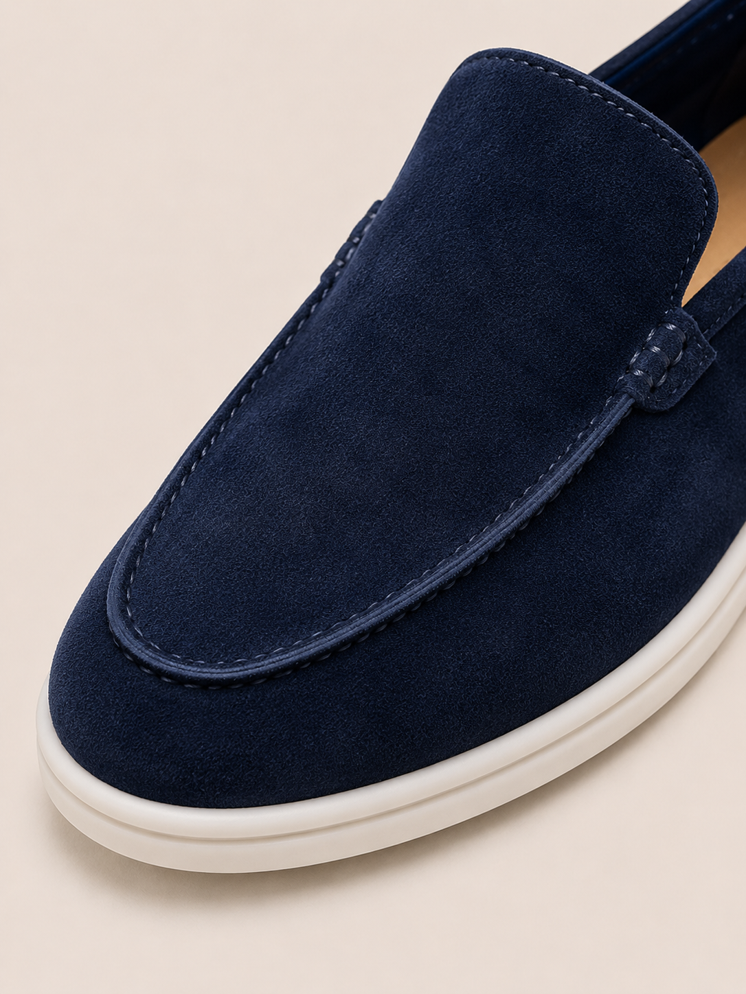 Navy Blue Cowhide Slip-On Loafers – Positano Life