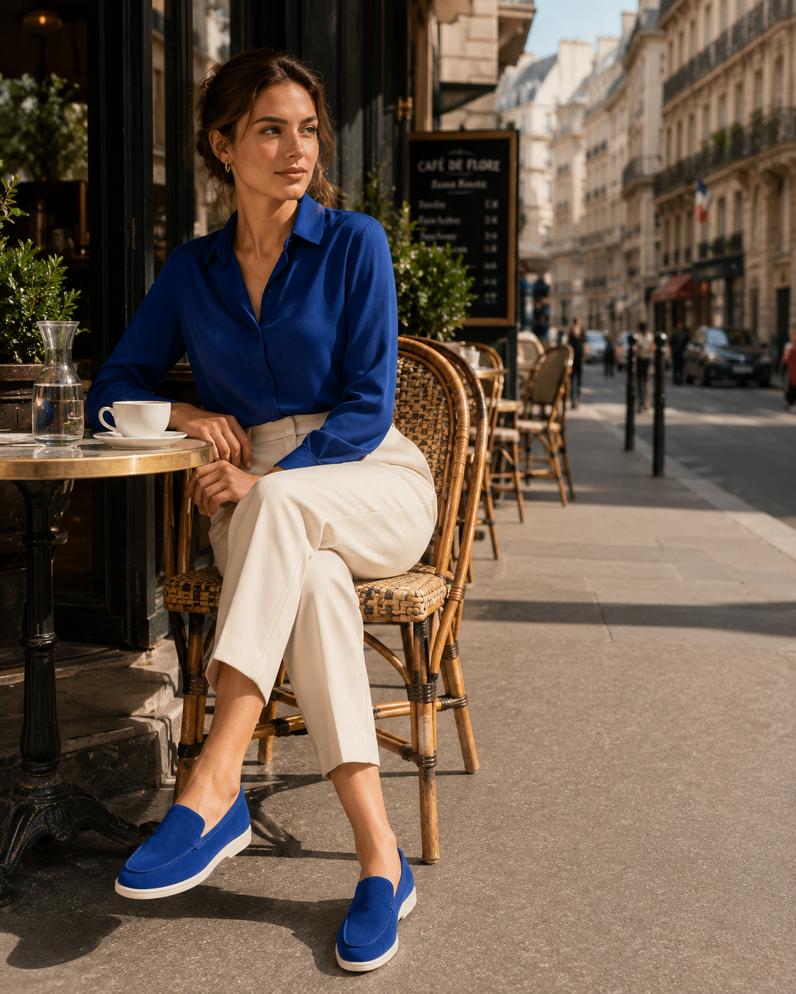Lady Royal Blue Cowhide Slip-On Loafers – Positano Life